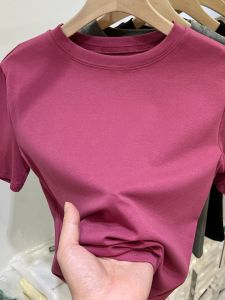 Solid Color Slim Fit Round Neck Short Sleeve Women T-Shirt