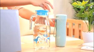 Furnibest Gelas Termos Gandum Cangkir Termos Jerami Gandum Cangkir Tali Sederhana Cangkir Termos Lapisan Ganda