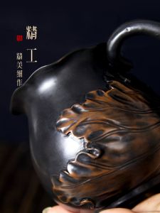 Handcrafted Deep Carving Purple Clay Teapot Gong Dao Cup 290ml Tea Set Craftsmanship Floral Patterned Ceramic Tea Brewing Tools