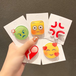 Acrylic Small Emoji Package Hair Clip Female Cute Funny Outdoor Fixed Broken Hair Duckbill Clip Hair Accessories