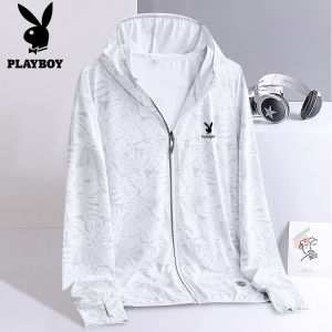 PLAYBOY Maple Leaf Sun-protective Clothing Summer UV Sunscreen Clothing for Men and Women Thin Breathable Sports Skin Clothing Brand