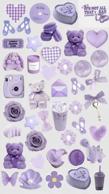 ✿BHM✿ - Purple Series assorted design 50pcs Sticker DIY Scrapbook stationary