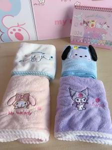 4 styles Sanrio Mymelody Kuromi Cinnamoroll Pochacco Large Childrens Cartoon Animal Primary Baby School Students Face Towel Soft Absorbent Household Bath Towels for Baby Kids