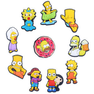 Hot Toys | 9-16pcs Hot toys Kawaii Simpson Shoe Charms For Slides Sandals PVC Shoe Decorations Accessories For Christmas Gift Party Favor