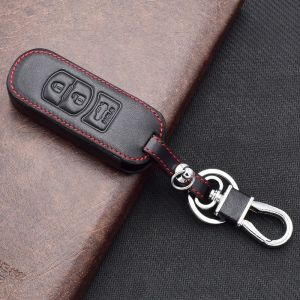 Bao da chìa khóa ô tô Toyota Vios G đời 2019-2022 bảo vệ bằng da bò may viền chỉ đỏ cao cấp - otofunmoclan Phụ kiện xế yêu