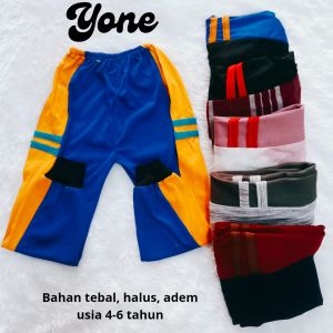 Celana harian anak cewek cowok usia 6-9 tahun bahan kaos katun adem model strip