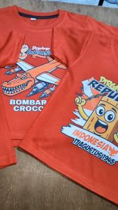 Atasan Baju Santai Anak Kemerdekaan Indonesia Ke 80 Motif Anomali Merah Capucino Keren 1 - 10 Thn