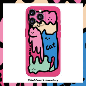 เคสโทรศัพท์มือถือแบบดีไซน์การ์ตูนสุดน่ารัก ลายการ์ตูนสีบล็อก ดีไซน์มีสไตล์ เคสโทรศัพท์มือถือแบบหนังสุดเก๋สำหรับ Apple Huawei Xiaomi Oppo Vivo