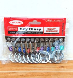 Keyring Gantungan Kunci Stainless Anti karat 12 pcs Motif bola Carabiner Bisa cantol