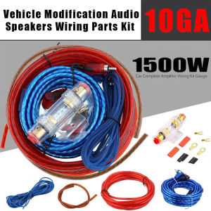 1500W 10GA Car Audio Speakers Wiring Kit Car Bass Subwoofer Amplifier Wire Set with Fuse Control Speaker Wiring Signal Line