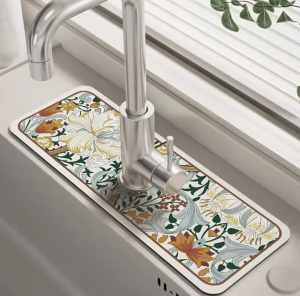 VIKAMA การ์ตูนน่ารักก๊อกน้ําห้องครัว Super Absorbent MAT กาแฟเครื่องท่อระบายน้ํา Drying MAT Quick-Drying ห้องน้ําท่อระบายน้ํา
