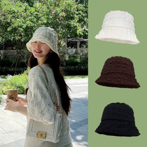 Zhao Lusi Same Style White Bucket Hat Womens Bucket Hat Summer Sun Hat Sanya Vacation Seaside Hat Sun Protection Hat