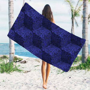 Dark Blue Arabic Calligraphy Quick Drying Microfiber Beach Towel Lightweight for Swimming Camping Yoga - Bath Towel