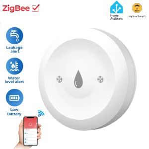 Cảm Biến Rò Rỉ Nước Thông Minh ZigBee Thiết Bị Phát Hiện Rò Rỉ Nước Kèm Báo Động An Ninh Tương Thích Google Home 2MQTT Thiết Bị Giám Sát Mực Nước Từ Xa