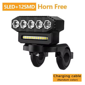 5/8 LED Bicycle Front Light USB Rechargeable 130dB Cycling Bike Horn Easy to Install 6 Modes Bicycle Bell Light