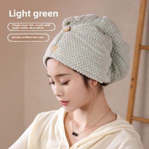 Thickened Super Absorbent Quick Dry Hair Cap Womens Towel Head Wrap Bath Cap Double Layer Dryer Towel Efficient Hair Drying