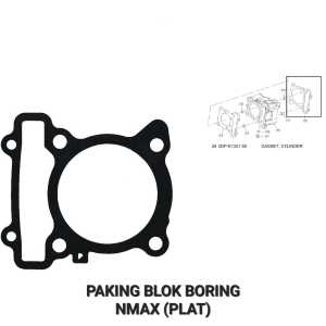 Paking Blok Boring Bawah N-Max (Bahan Plat) - Packing Peking Gasket Cylinder Silinder Block Seher Seker Buring Yamaha Aerox N Max NMax Lexi Lexy 155