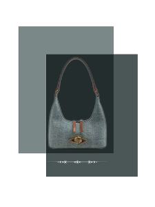 LX Bloom2025 Womens Retro Denim Crossbody Bag Underarm Bag Handbag Shoulder Bag British Style Magnetic Clasp Daily Use