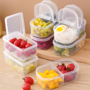 Snack Containers Divided Bento Snack Box 2 Compartments Reusable Meal Prep Lunch Fruit Containers Food Storage