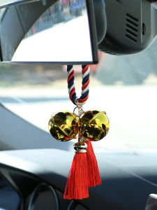 Japanese Style JDM Oversized Bell Car Hanging Car Rearview Mirror Pendant Car Interior Hanging Accessories Hanging Ornament Royal Guard Pendant