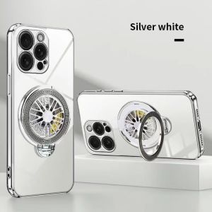 Transparent Silicone Phone Case with Stand Stress Relief Rotatable for Apple 16 15Promax 11 12 13 14 7Plus XR X 17Pro SE