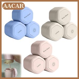 AACAR 2 3Pcs Travel Container Magnetic Storage With Lids Cosmetic Dispenser Stacking Design Bottle For Face Cream Sunscreen Organizer