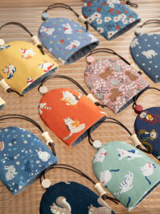 กระเป๋าใส่กุญแจแบบถักด้วยมือ ป้องกันการสึกหรอ กระเป๋าใส่กุญแจแบบถอดได้ สายรัด สำหรับรถคันเร่งแบบไร้สาย ผ้าฝ้าย ลายการ์ตูน