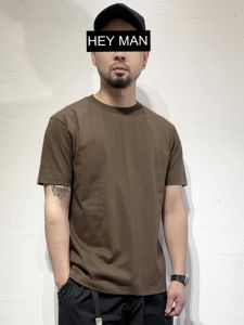 Hey Man Spring and Summer Retro Pure Color Short-Sleeved T-shirt for Young Boys Trendy Basic Style Inner Bottoming Shirt Tee