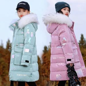 YCHION 2024 Winter Down cotton Jacket Girls Waterproof Hooded Coat Children Outerwear Clothing Teenage 5-16Y clothes Kids Parka Snowsuit