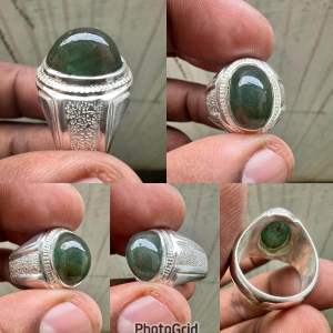 Natural Bluish Green Emerald Jamrud Cabochon Asli Batu Zamrud CT 8.20 Dim 14x10x8mm