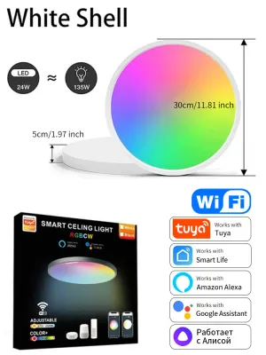 Tuya WiFi Smart LED Ceiling Light 220V RGB Dimmable Ceiling Lamp Work With Alexa Google Home For Living Room Bedroom Home Decor