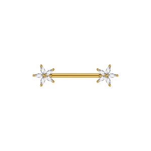 1PC Stainless Steel Crown Nipple Barbell Ring Marquise Flower Zircon Nipple Ring Nipple Shield Tongue Body Piercing Jewelry 16G