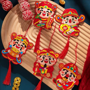 6 cái phiên bản Việt Nam 2025 năm mới vật trang trí treo Lễ Hội Mùa Xuân Trung Quốc cây trồng trong chậu treo may mắn sư tử nhảy đồ trang trí mặt dây chuyền cửa màu đỏ trang trí nhà