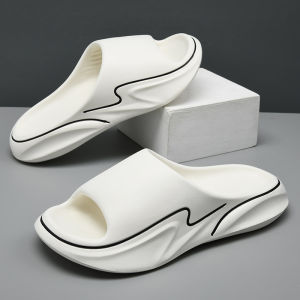 Mens Summer 2024 Casual Outdoor Beach Sandals Anti-Slip Wear-Resistant Slip-On Two-Way Wear EVA Flat Slippers for Youth And Middle-Aged