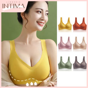 INTIMA Bra lancar untuk wanita tali lebar Vest-gaya Wire pakaian percuma kecergasan Tops Bras Push Up Lingerie antibakteria Latex pad sukan tidur Yoga Bralette Plus saiz S hingga XXL