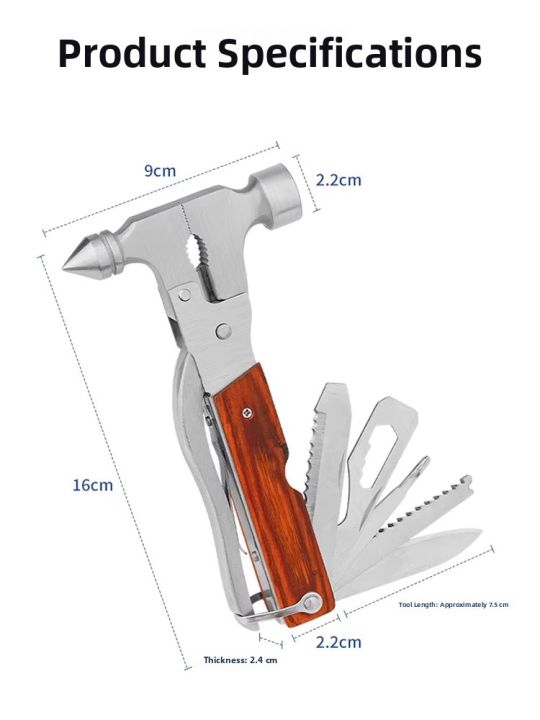 KVS | Multi-Function Safety Hammer with Glass Breaker and Knife | Lazada PH