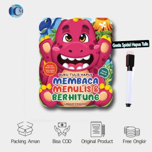 Buku Tulis Hapus -Membaca Menulis & Berhitung Untuk Usia 3+ [Bonus Spidol]