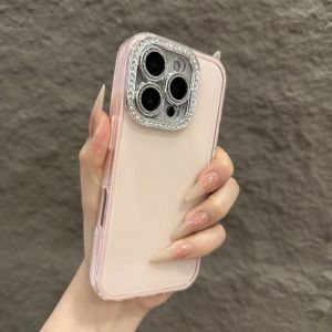 Sparkling Diamond Glitter Phone Case Womens Full Cover Protection for iPhone 16 pro Max New Candy Color Apple 13 pro Max Net Red 14 pro Case