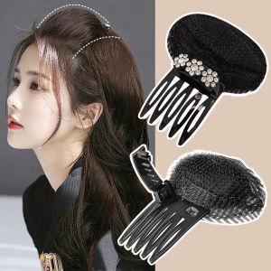 Invisible Fluffy Sponge Hair Pad Clips Crystal Flower Hair Clip Front Hai Puff Cushion Women Styling Accessory
