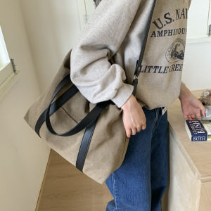 2025 New Japanese Style Neutral Loose Thick Canvas Bag Large Capacity Single Shoulder Slant Commuting Casual Travel Bag