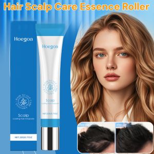 Hair Care Essence Roll-On Anti Hair Loss Hair Growth Serum with Scalp Massage Roller Organic Nourishing Moisturizing Repair for Thicker Hair