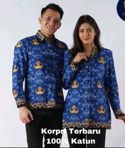 Baju korpri pria kerah hitam resmi edaran pemerintah