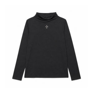 Unique Fitted Long Sleeve Half-Neck T-Shirt