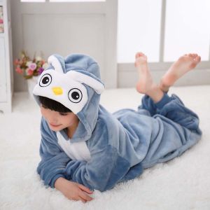 ชุดนอนลายนกฮูกสีสันสดใส ชุดนอนผ้าฝ้ายผสมสำหรับคู่รัก ชุดนอนผ้าขนแกะสำหรับเด็กและนักเรียน ชุดการแสดงนกฮูก ชุดนอนผ้าฝ้ายผสม