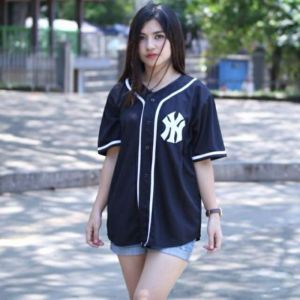 Jersey Baseball Dodgers Biru Pria dan wanita