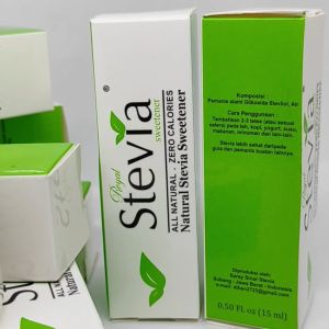ROYAL STEVIA TETES: Gula Cair Stevia Pemanis Alami 15 ml\\n\\n Apa itu ROYAL STEVIA TETES?\\n\\nROYAL STEVIA TETES adalah gula cair tanpa gula yang diproduksi dari ekstrak stevia alami. Produk ini berfungsi sebagai pemanis alami untuk minuman dan penyegar. ROYAL STEVIA TETES hadir dalam kemasan 15 ml, membuatnya mudah dibawa dan digunakan kapan saja.\\n\\n Komposisi Produk\\n\\nROYAL STEVIA TETES terbuat dari bahan-bahan alami, yaitu ekstrak stevia dan air. Stevia adalah tumbuhan yang memiliki rasa manis alami dan sering digunakan sebagai pengganti gula pada makanan dan minuman. Produk ini tidak mengandung gula tambahan, sehingga aman dikonsumsi oleh mereka yang sedang menjalani diet rendah gula atau memiliki kondisi kesehatan tertentu seperti diabetes.\\n\\n Manfaat Produk\\n\\nROYAL STEVIA TETES menawarkan beberapa manfaat bagi konsumen:\\n\\n- **Pemanis alami**: Produk ini menggunakan ekstrak stevia alami sebagai pemanis, bukan pemanis buatan yang dapat memiliki efek negatif pada kesehatan jangka panjang.\\n\\n- **Bebas gula**: ROYAL STEVIA TETES tidak mengandung gula tambahan, sehingga cocok untuk mereka yang ingin mengurangi konsumsi gula atau memiliki kondisi kesehatan tertentu seperti diabetes.\\n\\n- **Mudah digunakan**: Produk ini hadir dalam bentuk cair dan kemasan 15 ml, memudahkan konsumen untuk membawanya ke mana pun mereka pergi dan menggunakannya kapan saja.\\n\\n Cara Menggunakan ROYAL STEVIA TETES\\n\\nROYAL STEVIA TETES dapat digunakan sebagai pemanis alami untuk berbagai jenis minuman dan penyegar. Berikut cara menggunakan ROYAL STEVIA TETES:\\n\\n Untuk Penyegar\\n\\nROYAL STEVIA TETES dapat ditambahkan ke dalam penyegar favorit Anda, seperti jus buah, smoothie, atau es teh. Cukup tambahkan beberapa tetes ROYAL STEVIA TETES sesuai selera dan aduk hingga merata. Anda juga dapat menyesuaikan jumlah tetes sesuai dengan tingkat kekerasan atau kelembutan yang diinginkan.\\n\\n Untuk Minuman\\n\\nROYAL STEVIA TETES dapat digunakan sebagai pemanis alami untuk berbagai jenis minuman, termasuk kopi, teh, dan minuman ringan. Cukup tambahkan beberapa tetes ROYAL STEVIA TETES sesuai selera dan aduk hingga merata. Anda juga dapat menyesuaikan jumlah tetes sesuai dengan tingkat kekerasan atau kelembutan yang diinginkan.\\n\\n Keunggulan ROYAL STEVIA TETES\\n\\nROYAL STEVIA TETES memiliki beberapa keunggulan dibandingkan pemanis lainnya:\\n\\n- **Bebas Gula**: ROYAL STEVIA TETES tidak mengandung gula tambahan, sehingga cocok untuk mereka yang ingin mengurangi konsumsi gula atau memiliki kondisi kesehatan tertentu seperti diabetes.\\n\\n- **Pemanis Alami**: Produk ini menggunakan ekstrak stevia alami sebagai pemanis, bukan pemanis buatan yang dapat memiliki efek negatif pada kesehatan jangka panjang.\\n\\n- **Mudah Digunakan**: ROYAL STEVIA TETES hadir dalam bentuk cair dan kemasan 15 ml, memudahkan konsumen untuk membawanya ke mana pun mereka pergi dan menggunakannya kapan saja.\\n\\nROYAL STEVIA TETES adalah pilihan yang tepat bagi mereka yang mencari pemanis alami yang aman dan mudah digunakan. Dengan komposisi alami dan manfaat yang ditawarkan, ROYAL STEVIA TETES dapat menjadi solusi yang sempurna untuk mengurangi konsumsi gula dan menjaga kesehatan Anda.\n}