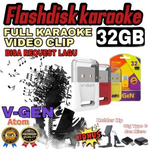 Flashdisk Musik Karaoke Full 32GB Bonus Otg Dan Holder Hp Gratis