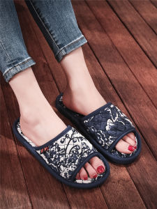 New Linen Bottom Slippers Couples Indoor Home Use Silent Wooden Floor Soft Bottom Quiet All Seasons Mens Cotton Linen Moccasins