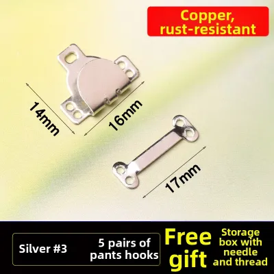 Metal Shrinking Button Hook for Waist Adjustment Western Style Pants Internal Buckle Clothing Accessory Metal Copper Material