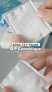 Combo 5 Gói | 750 Miếng Bông Tẩy Trang Quốc Dân Q.P Cosmétique Không Xơ Không Rách Hạt Massage Sạch Sâu